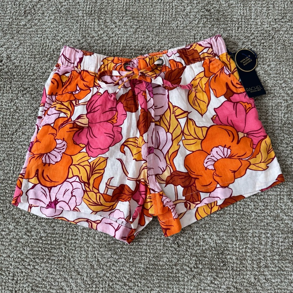 RACHEL ROY Floral Print Linen Shorts